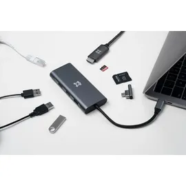 XtremeMac XWH-HUB8-13 Schnittstellen-Hub USB Typ-C 40000 Mbit/s Grau