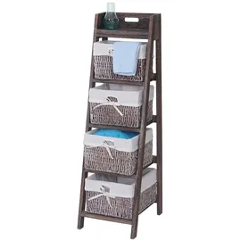 Mendler Leiterregal Goiana Standregal 101 x 30 x 4 cm Weiß