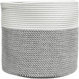 vidaXL Aufbewahrungskorb Grau und Weiß Ø40 x 35 cm Baumwolle