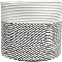 vidaXL Aufbewahrungskorb Grau und Weiß Ø40 x 35 cm Baumwolle