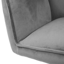 Mendler Esszimmerstuhl HWC-G67, Küchenstuhl Stuhl mit Armlehne, drehbar Auto-Position, Samt dunkelgrau, Beine schwarz