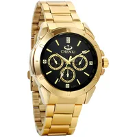 Avaner Herren Armbanduhr Analog Japanisches Quarzwerk mit Edelstahl Armband römische Ziffern Gold 002-07