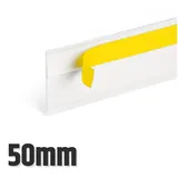 DQ-PP FENSTERLEISTE MIT LIPPE – 50m Länge – 50mm Breite – 1,5mm Stärke – Weiss – Fensterleisten Flachleisten Kunststoffleisten Profileleisten Abschlussleisten
