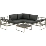 Greemotion Loungegruppe Boston anthrazit, silber Metall, 15-teilig