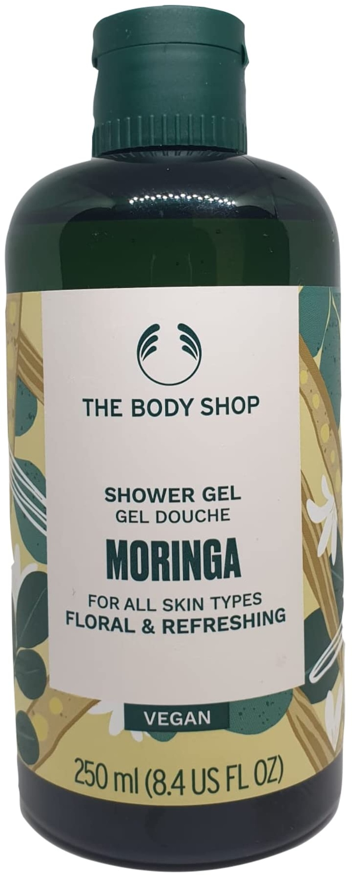 The Body Shop MORINGA Duschgel für alle Hauttypen ErfrischendBlumiger Duft Dermatologisch getestet Vegane Badekosmetik Flasche 250 ml