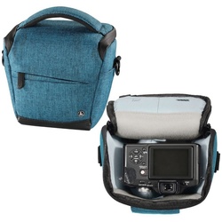 Hama Kameratasche Kamera-Tasche Colt Trinidad Universal Hülle Blau, Case Schultergurt Tragegriff Zubehör-Fächer Digitalkamera Systemkamera blau