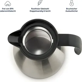 Blumtal Blumtal® Thermoskanne 1L Silber – BPA-frei, Edelstahl Teekanne & Kaffeekanne mit Quick Tip, auslaufsicher - Silber