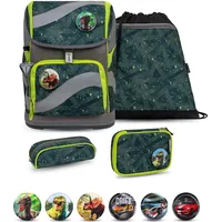Belmil Smarty ergonomisches Schulranzen Set 5-teilig "Green Splash