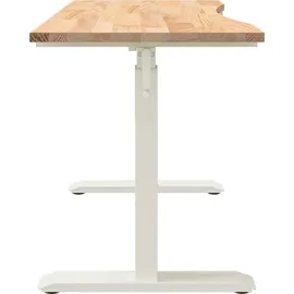 vidaXL Schreibtisch Eiche massiv / Weiß und Natur