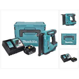 Makita DBN 500 RT1J Akku Stauchkopfnagler 15-50 mm 18 V mit 1x 5,0 Ah Akku und Ladegerät im MakPac