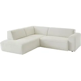 die planbar Ecksofa DIE PLANBAR "MP-IN24083", harry weiß, B:254cm H:75cm T:227cm, 100% Polyester, Sofas, Ecksofa, SoftSitz-Kaltschaumpolsterung, wahlweise mit motorischer Vorziehbank
