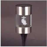 Buri LED-Solar-Grablicht Grablaterne Glaslicht Grabschmuck Solarlampe Grabdekoration