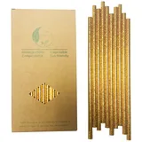 Metallic Golden Papier Strohhalme, 100 Stück Gold Papier Strohhalme Einweg Trinkhalme Bulk für Trinken, Cocktail, Cake Pops, Party, Hochzeit, Bars und Restaurants