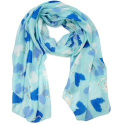HARPA Schal URA mit schönem Herzen-Print blau 