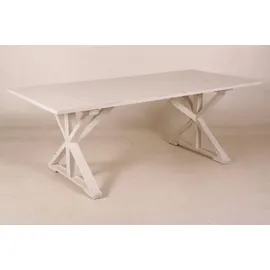 Casa Padrino Vintage Teak Esstisch 170 x 95 x 78 cm Weiß