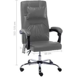 vidaXL Massage-Bürostuhl Kunstleder Anthrazit