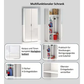 Home Affaire JOLLY Stauraumschrank 72,5 x 36 x 178 cm Weiß