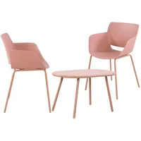 CLP Sitzgruppe Velvena pink/2 Stühle