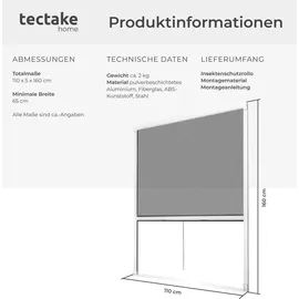 Tectake Insektenschutzrollo 110 x 160 cm Weiß