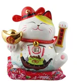 Freak Scene Superfreak Glückskatze - Maneki-Neko - Winkekatze aus Porzellan 26 cm weiß - Maneki Neko