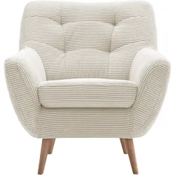 Sessel EXXPO - SOFA FASHION "Scandi, Loungesessel mit tollem Sitzkomfort, hochwertige Polsterung", beige, B:87cm H:92cm T:92cm, Sessel, Lounge-Sessel Einzelsessel, bequem, hohe Holzfüße
