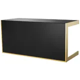 Casa Padrino Luxus Schreibtisch Schwarz / Gold 160,5 x 65 x H. 75,5 cm - Luxus Möbel - Büromöbel