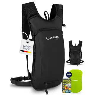 SASMO Sports SASMO® Fahrradrucksack & Skirucksack klein 6L - Thermofach & Helmnetz | MTB Rucksack - Ultraleicht 350g | Fahrrad Rucksack - inkl. Regenschutz | Fahrradrucksack Herren & Damen