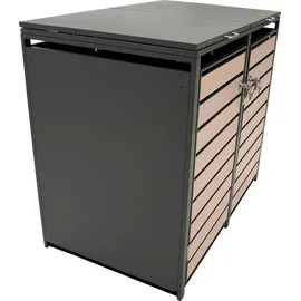 DEGAMO Mülltonnenbox BERLIN 132 x 80 x 116 cm grau