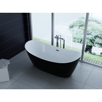 PureHaven freistehende Acryl-Badewanne 170x80 cm elegant inkl. Siphon Überlaufschutz leicht zu pfleg