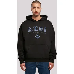 Kapuzenpullover F4NT4STIC "Hoodie Ahoi Knut & Jan Hamburg", Herren, Gr. S, schwarz, Obermaterial: 100% Baumwolle, casual, oversize, Langarm, Pullover, Print