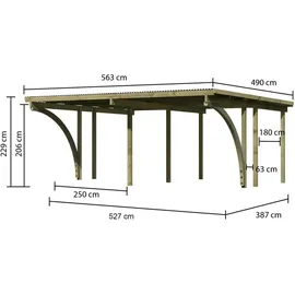 Karibu Eco Doppel 1 5,09 x 3,87 m kdi inkl. 2 Rundbögen