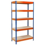 karatcommercial Schwerlastregal Grizzly Blau-Orange Höhe: 180 cm Breite: 120 cm Tiefe: 60 cm