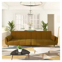 VidaXL Schlafsofa 2-Sitzer mit 2 Kissen Braun Samt