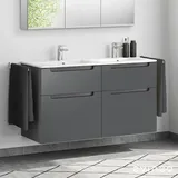 evineo ineo5 Unterschrank B: 128 cm, 4 Auszüge, mit Griffmulde, für Duravit ME by Starck Doppelwaschtisch,, BE0369AN,