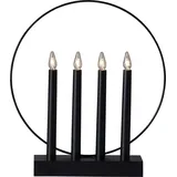 Star Trading Fensterleuchter Glossy, Ring, 4-flammig, schwarz,