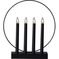 Star Trading Fensterleuchter Glossy, Ring, 4-flammig, schwarz,