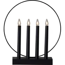 Star Trading Fensterleuchter Glossy, Ring, 4-flammig, schwarz,