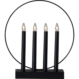 Star Trading Fensterleuchter Glossy, Ring, 4-flammig, schwarz,
