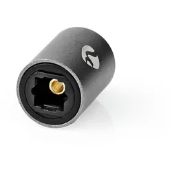 Nedis Toslink Adapter - Toslink Buchse - Toslink Buchse - Gerade - Metall - Gun Metal Grau - 1 Stück - Box