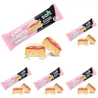 Protein Riegel | Corny | Soft Protein White Chocolate Strawberry Flavor | 30% Protein | Eiweißriegel ohne Zuckerzusatz | Einzelriegel 45g (Packung mit 5)