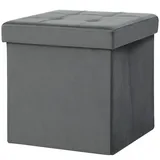 boed Klappbarer Sitzhocker Mit Stauraum, Aufbewahrungsbox, Schaumstoff, Mdf, Grau