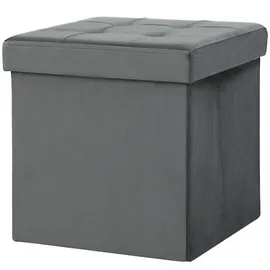 boed Klappbarer Sitzhocker Mit Stauraum, Aufbewahrungsbox, Schaumstoff, Mdf, Grau