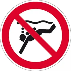 Schild Geräte-Tauchen verboten ISO 20712-1, Alu, Ø 400 mm