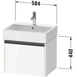 Duravit Ketho.2 Waschtischunterbau wandhängend 1 Auszug, 584x440x460mm, für Vero Air 235060, K25075083830000, Farbe: Taupe Supermatt