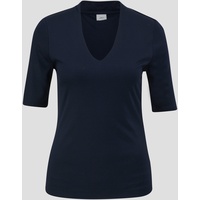 s.Oliver BLACK LABEL T-Shirt mit V-Ausschnitt, Damen, 5959 BLUE, 42