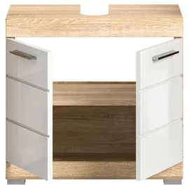 xonox.home Waschbeckenunterschrank Lambada 60 x 56 x 34 cm Weiß Hochglanz