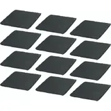 Novaliv Servierplatte 4041041692478-12xStuck, (1-tlg), 12x Schieferplatten I quadratisch I 15x15x0,5 cm I Sushi Deko Servierp