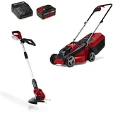 Einhell Einhell, Rasenmäher, Akku-Rasenm?her-Set GE-CM 18/30 + Rasentrimmer GE-CT 18 (rot/schwarz, Li-Ionen Akku 4,0Ah)