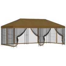 vidaXL Pavillon 6 x 3 m inkl. 4 Seitenteile Taupe
