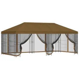 vidaXL Pavillon 6 x 3 m inkl. 4 Seitenteile Taupe